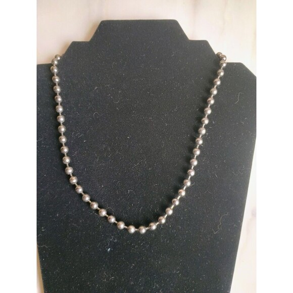 1990s Vintage Black Tone Ball Beads Necklace Choker Distressed Statement Punk - Picture 6 of 6